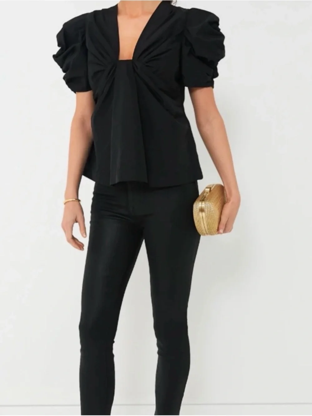 NWT Tuckernuck Hyacinth House Aubrey Blouse Black Size XS